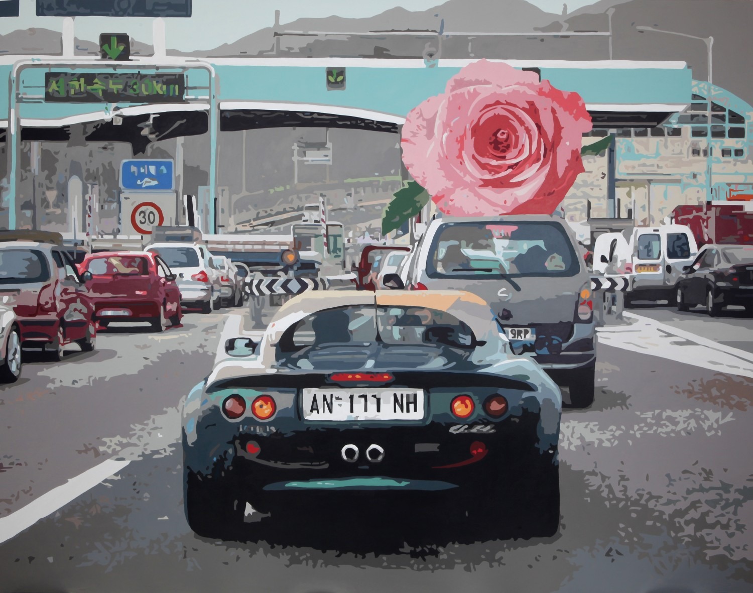 꿈을 싣고 가는 자동차, 182x227.5cm, acrylic on canvas, 2011