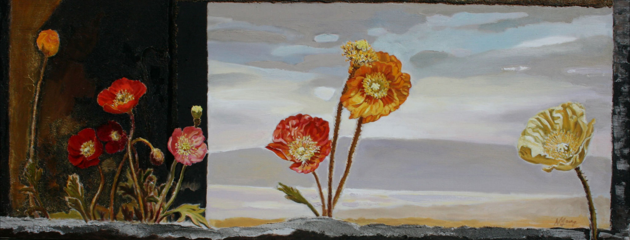 이중주-11, 116.5 x45.5cm, Mixed media on canvas, 2011