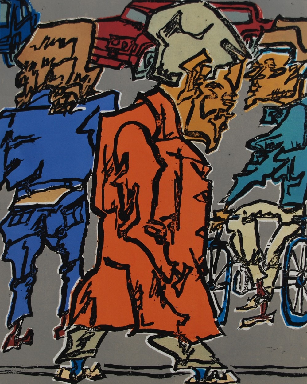 Street 2, 45x56cm, woodcut, 1979