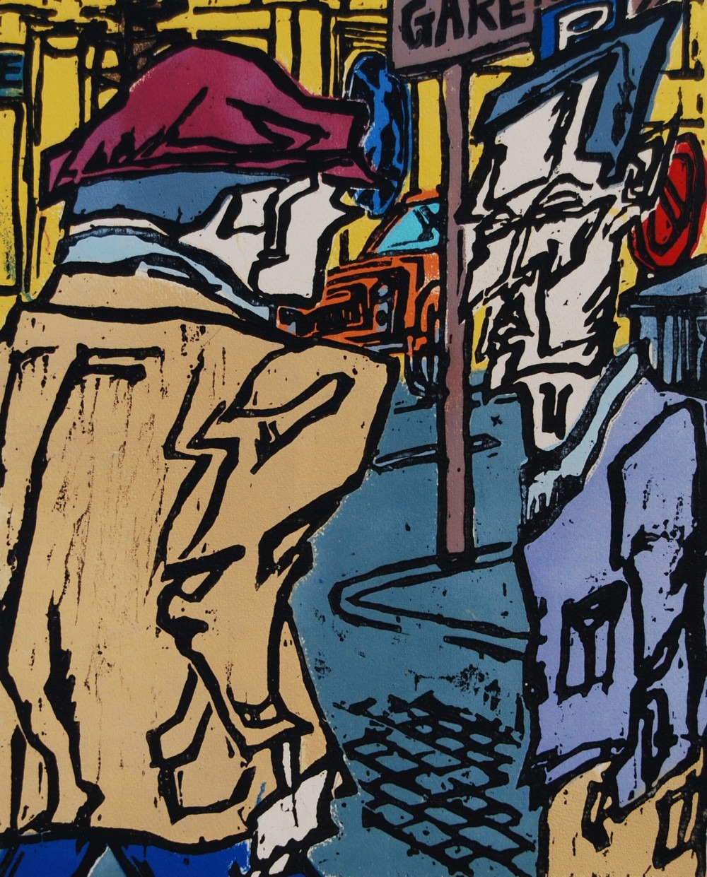 Street7, 29x37cm, woodcut, 1979