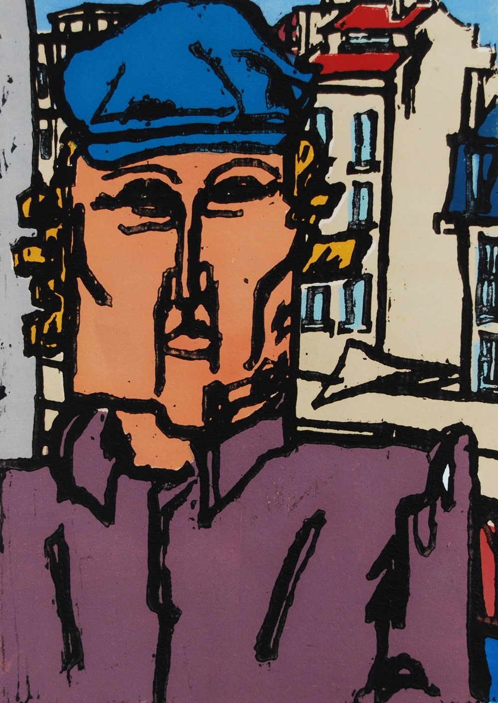 Visage, 30x42cm, woodcut, 1979