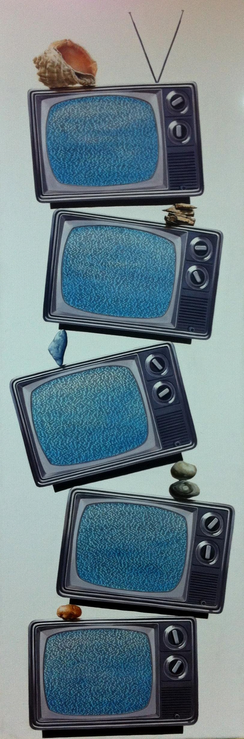noise effect, ink pen, oil on canvas, 2013