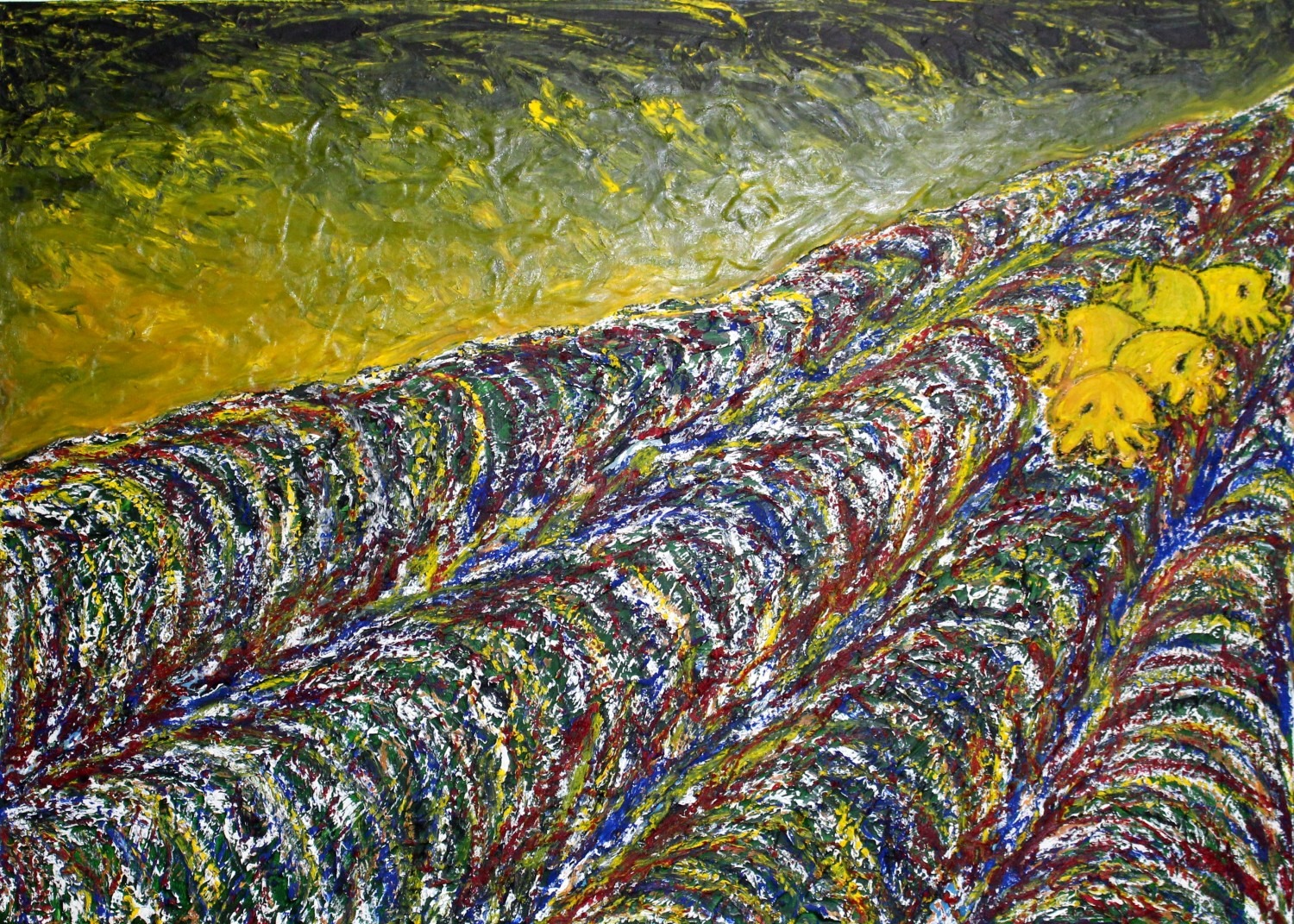 4933 creation and extinction, Mixed Media on canvas, 65.3x91cm, 2013