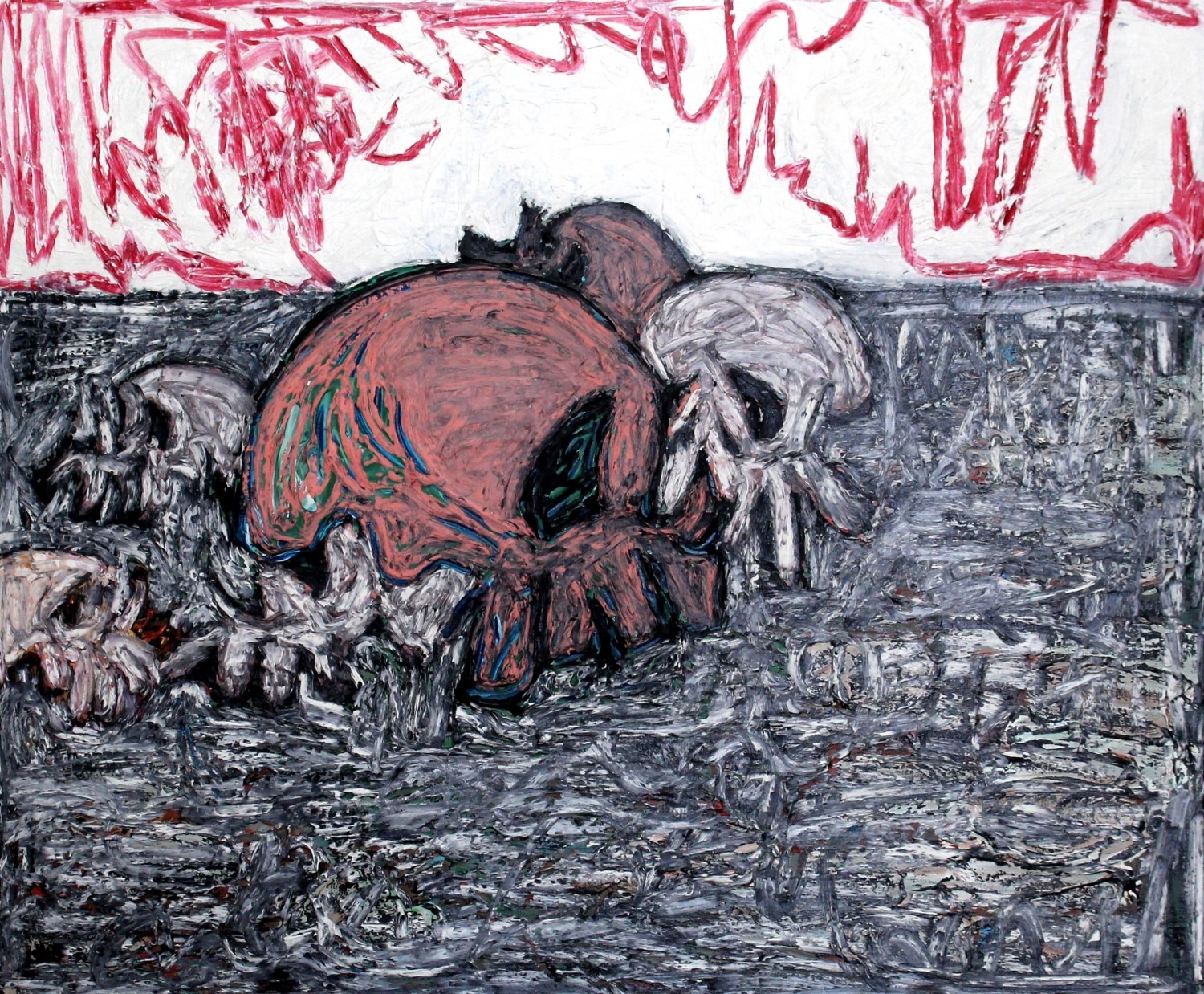 cease to exist, Mixed media on canvas, 61x73cm, 2013