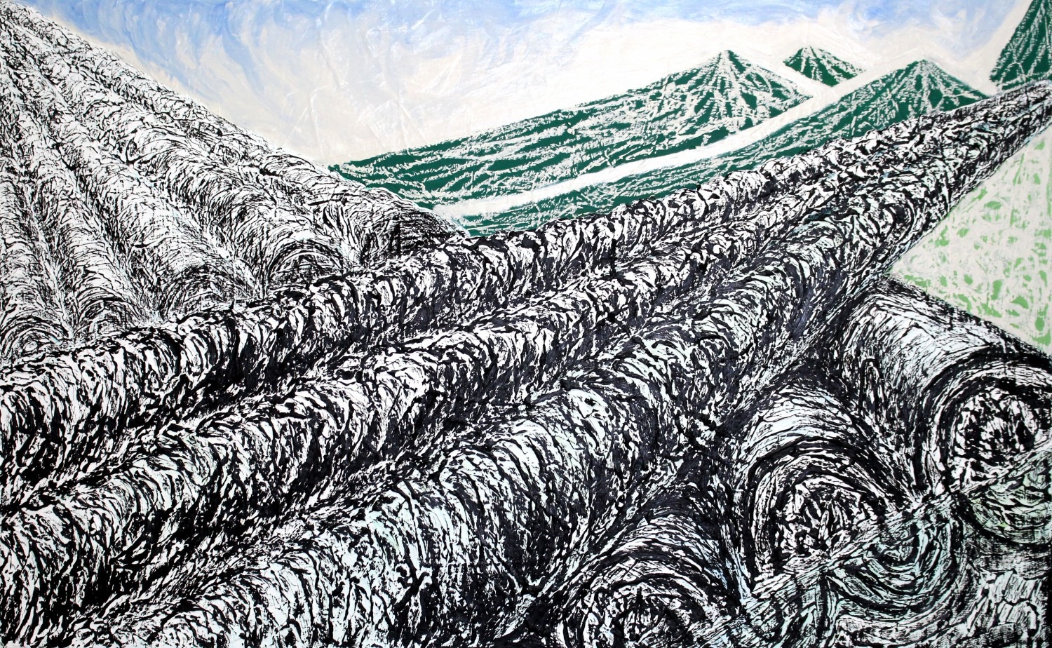 creation and extinction Mixed Media on canvas 73x116cm 2013
