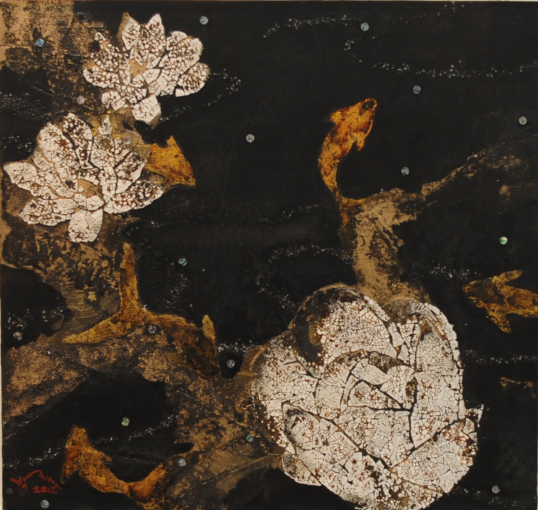 gift 39, 40x42cm, Ott painting, Terra on the wood, 2012.