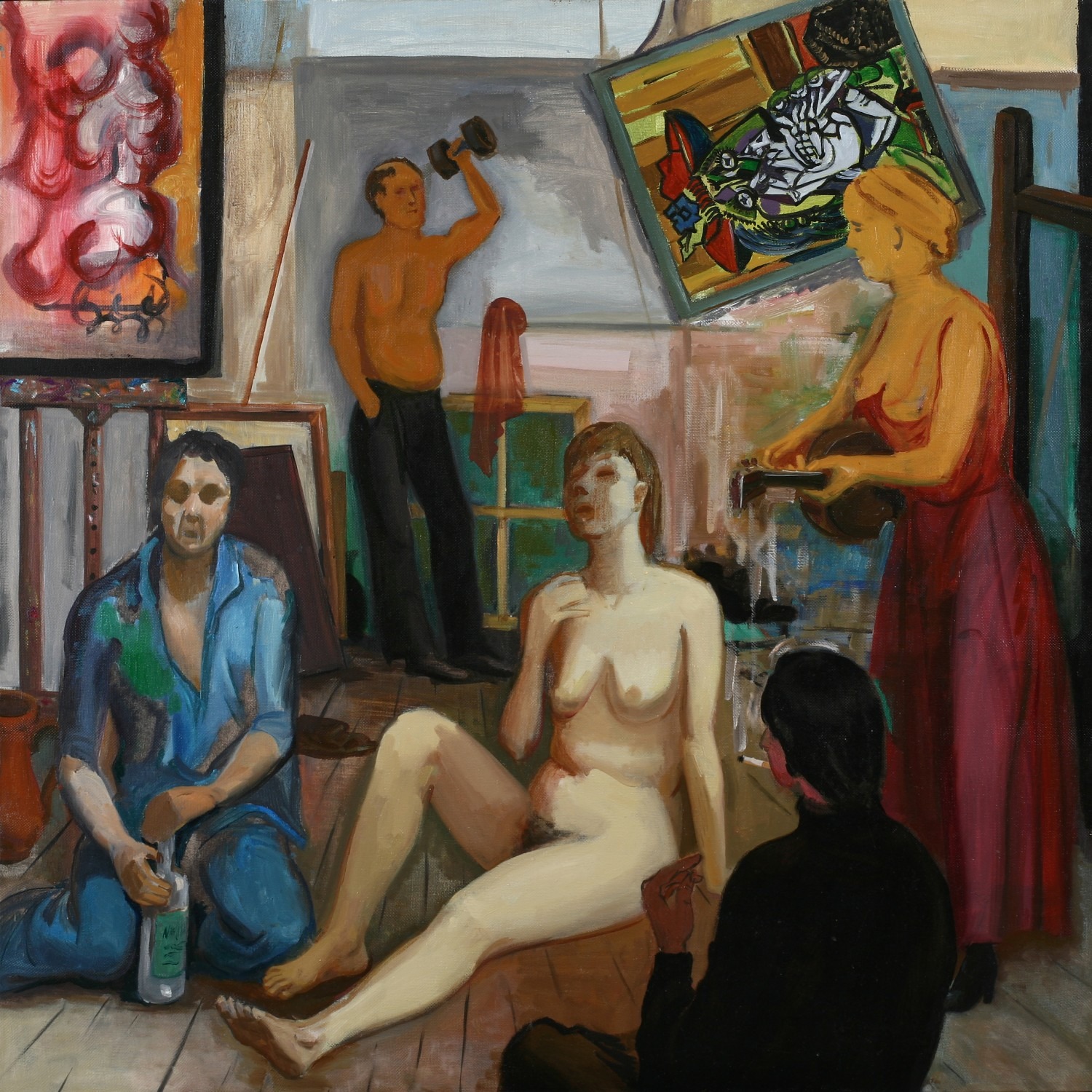 artist_s studio, 100x100cm, 1998, oil on canvas