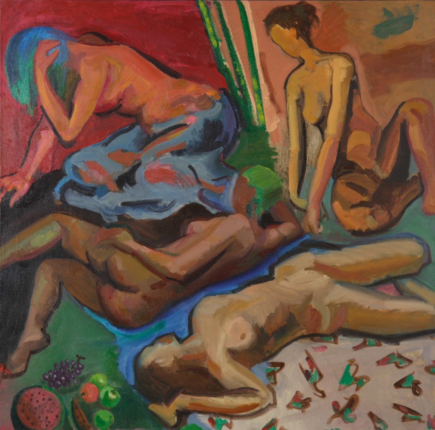 friends, oil on canvas, 100x100cm, 1999