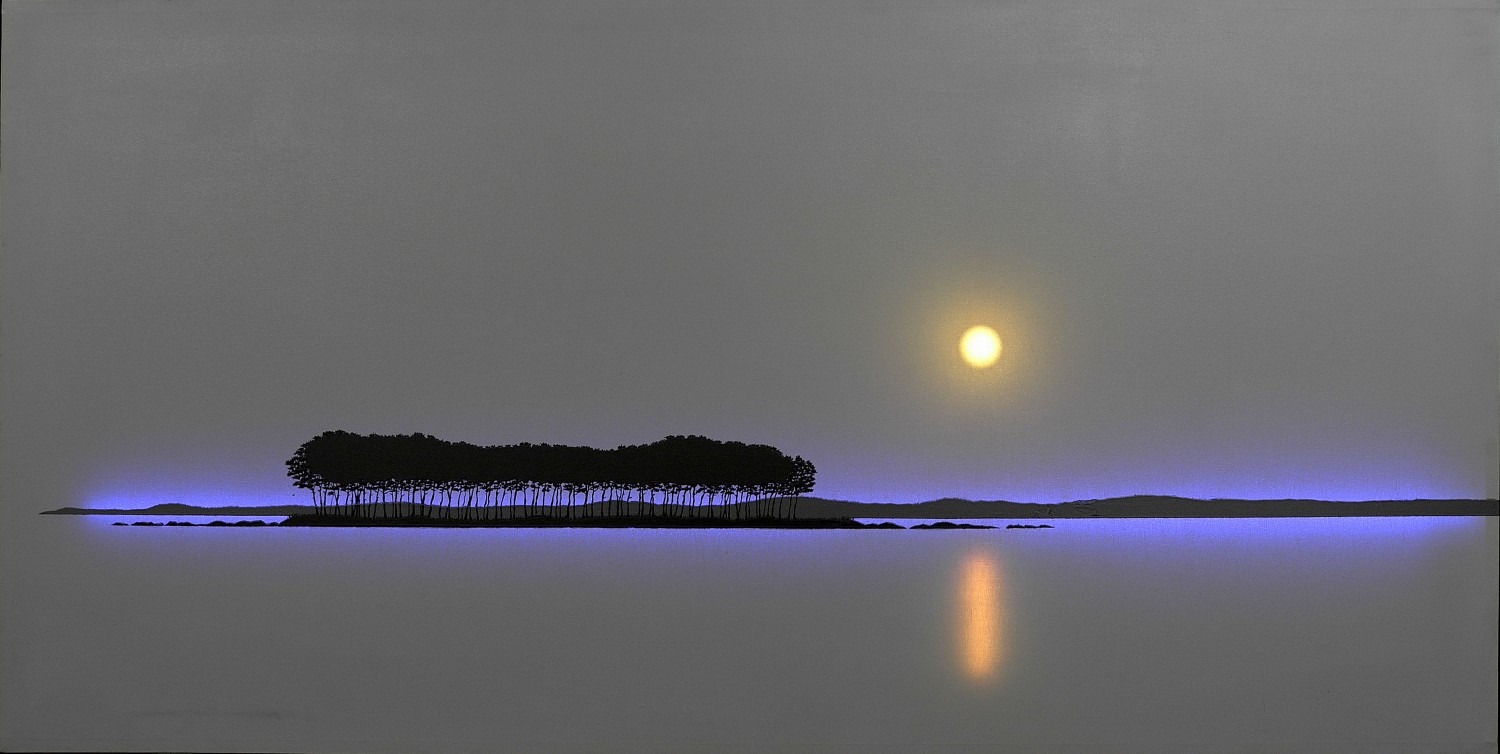Genesis, 162x82cm, Acrylic on canvas, LED, 2009