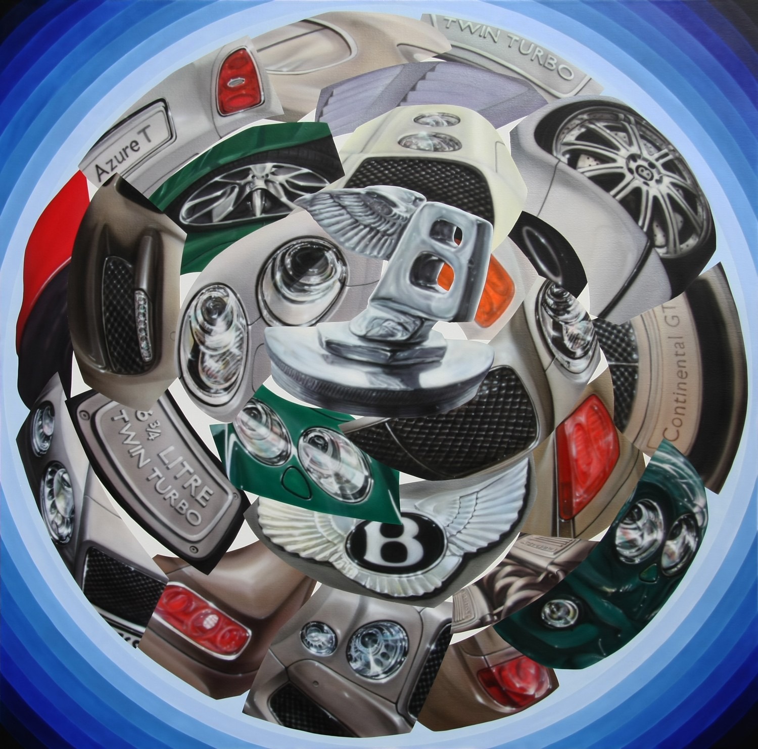 1201 desire-bentley, acrylic on canvas,  hand-painted,122x122cm, 2012