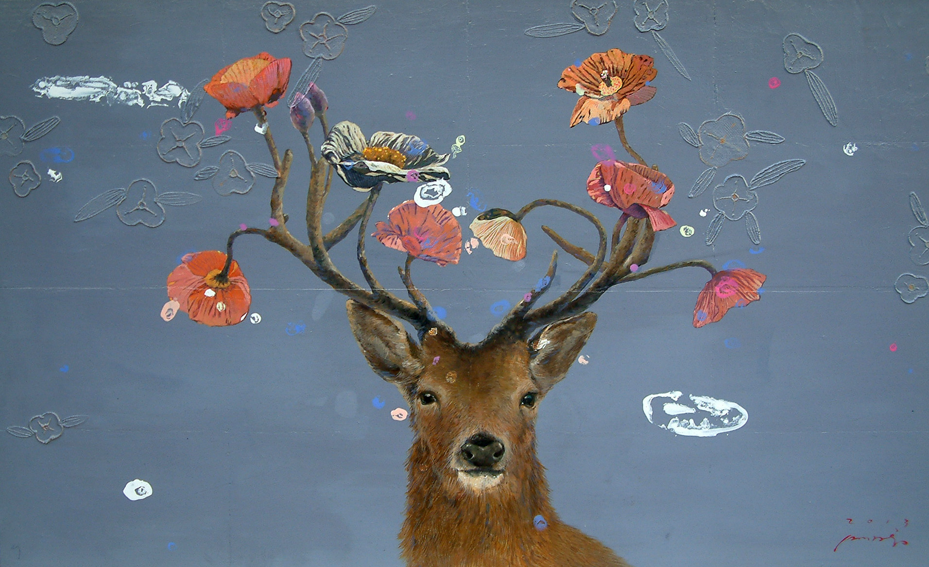 내맘속의정원1, 162.0x97cm, mixed media, 2013