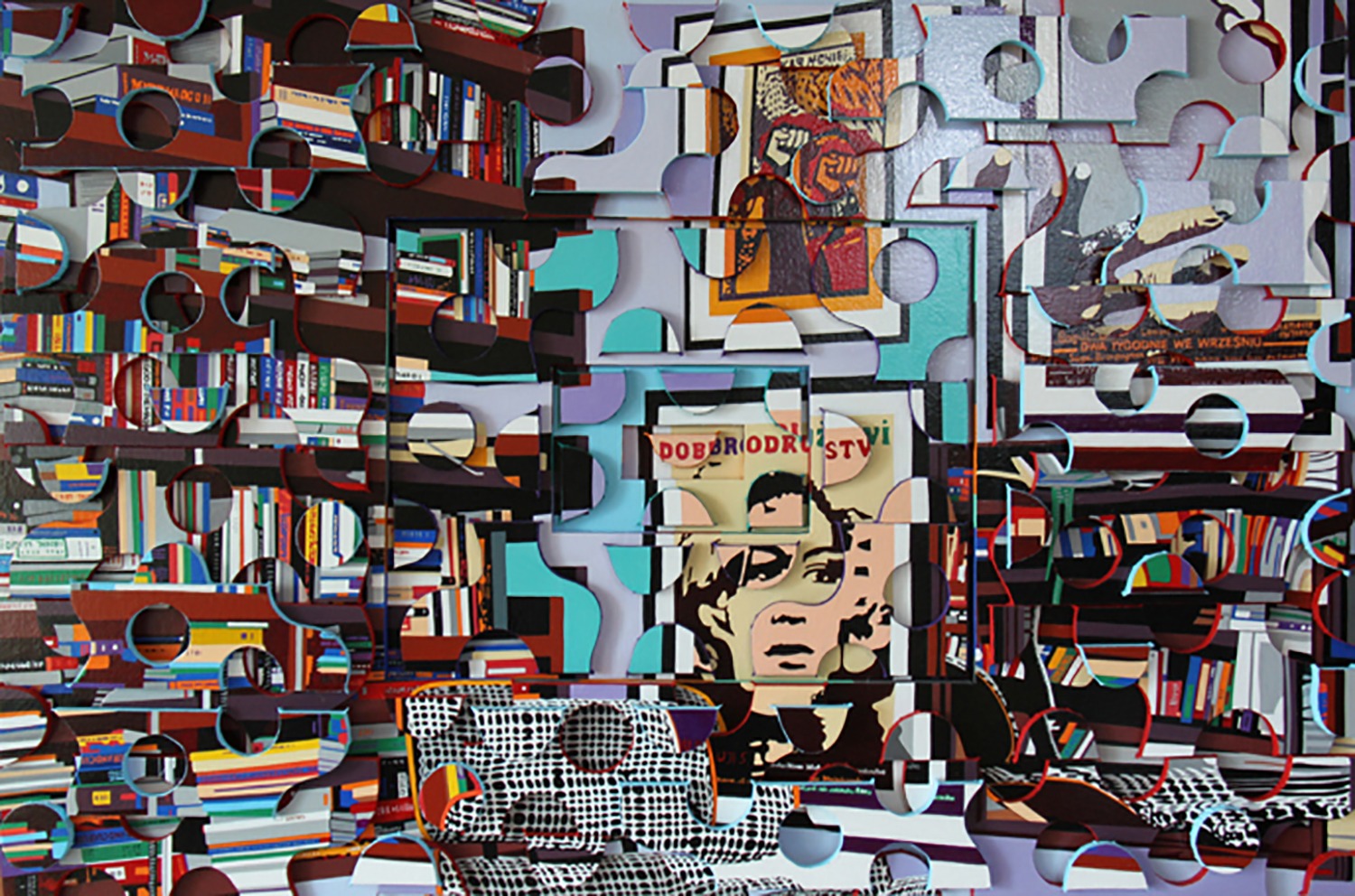 Heo Wook, Between tier-Book, 81x122cm, Mixed media,2011