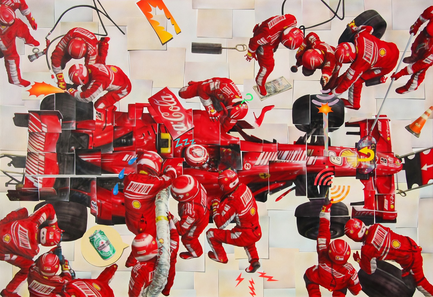 Choi Jihun, 1502scuderia ferrari, acrylic on canvas, hand-painted,116.7x80.3cm, 2015