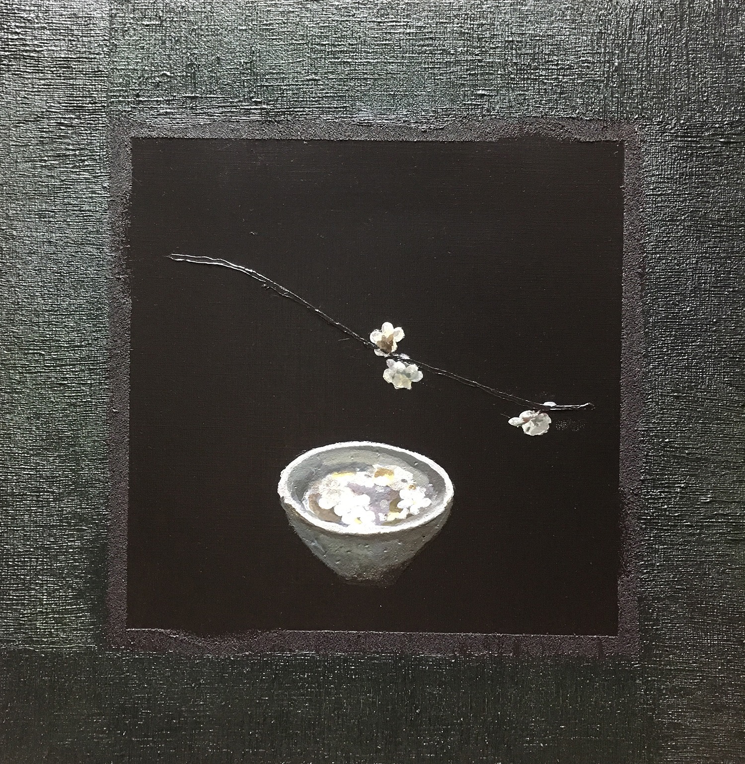 Lee Jinhee, Ume Flower Black Dish, 65x65cm, mixed media, 2016