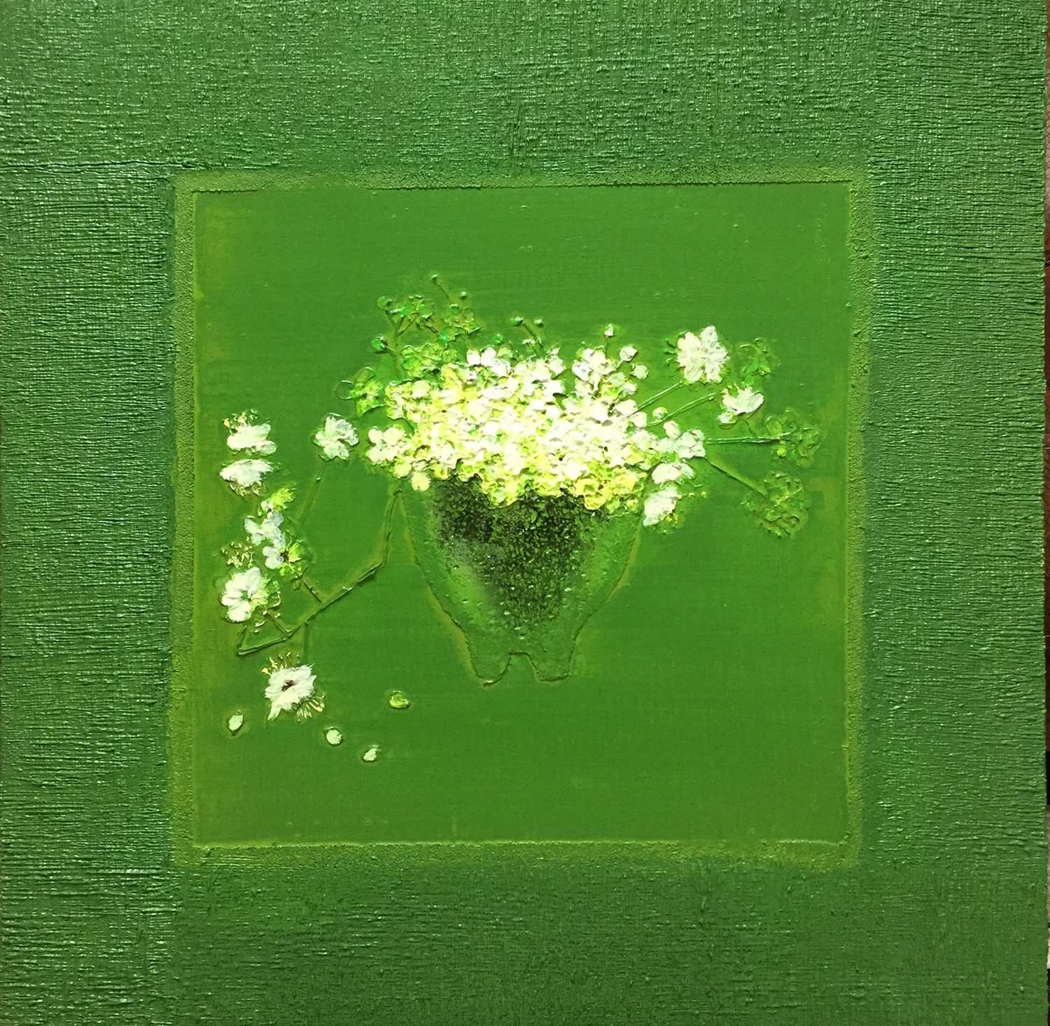 Lee Jinhee, Ume Flower Green Dish, 65x65cm, mixed media, 2016