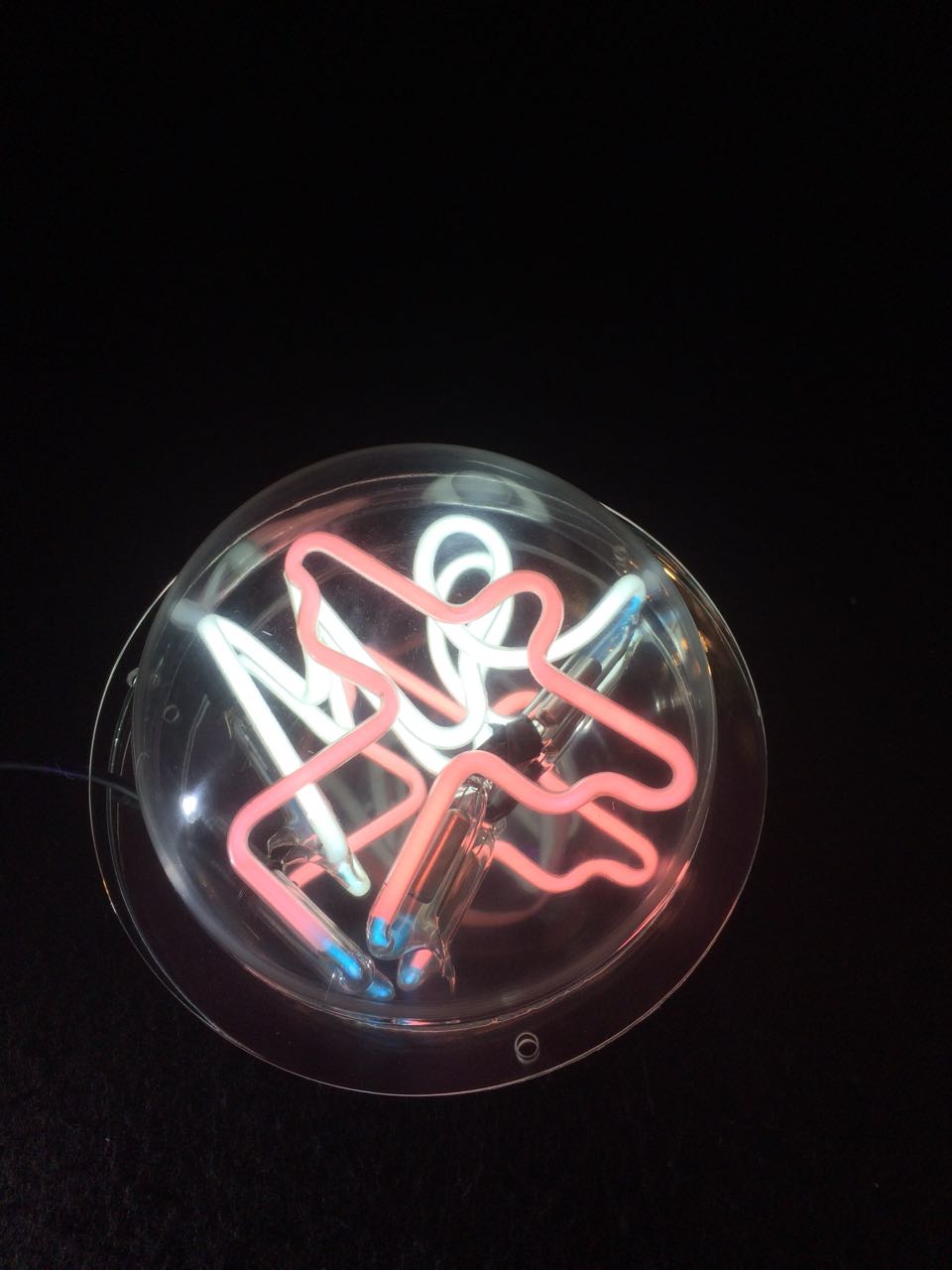 half dome neon christ1, 25cm diameter, Acrylic Dome+Mirrow BAse+Neon+Transformer, 2018