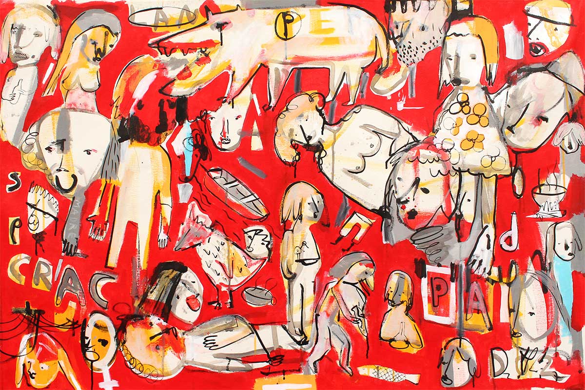 Tec Fase, cracolandia-low, 120x80cm, Acrylic on canvas, 2018