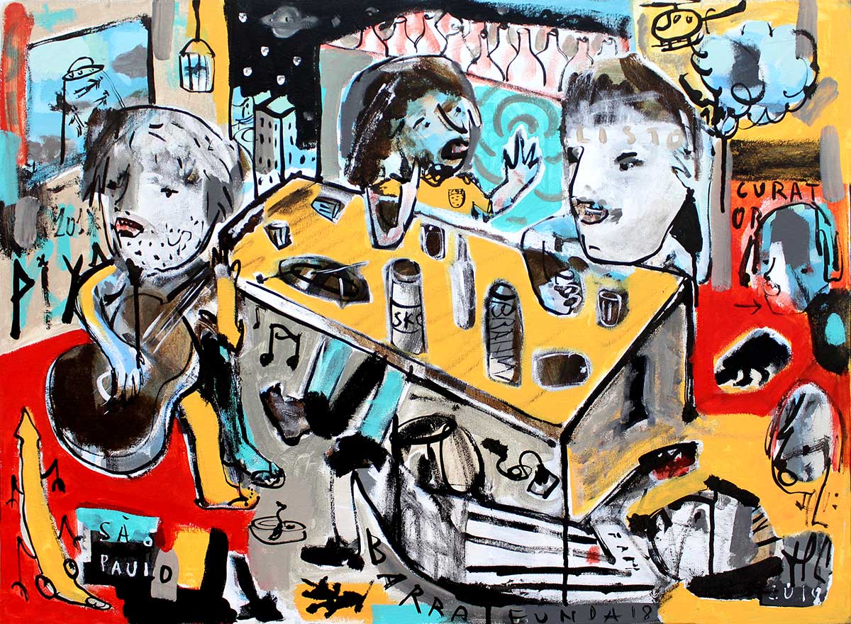 Tec Fase, curadores-low, 70x50cm, Acrylic on canvas, 2018