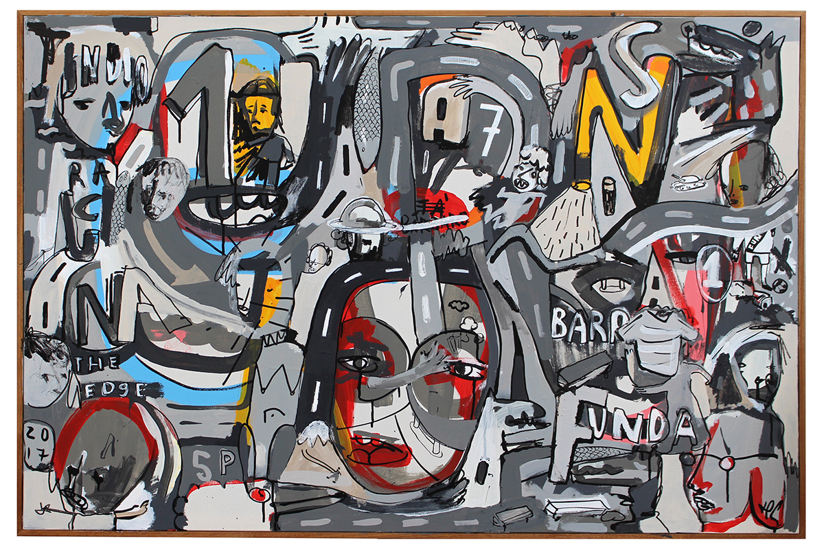 Tec Fase, the-edge, 120x80cm, Acrylic on canvas, 2017