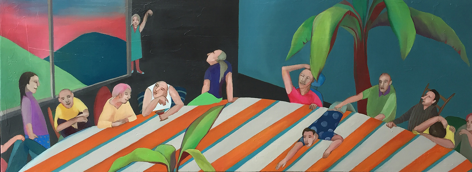 오영, 12+1, 81X30cm, oil on canvas, 2016, USD1000