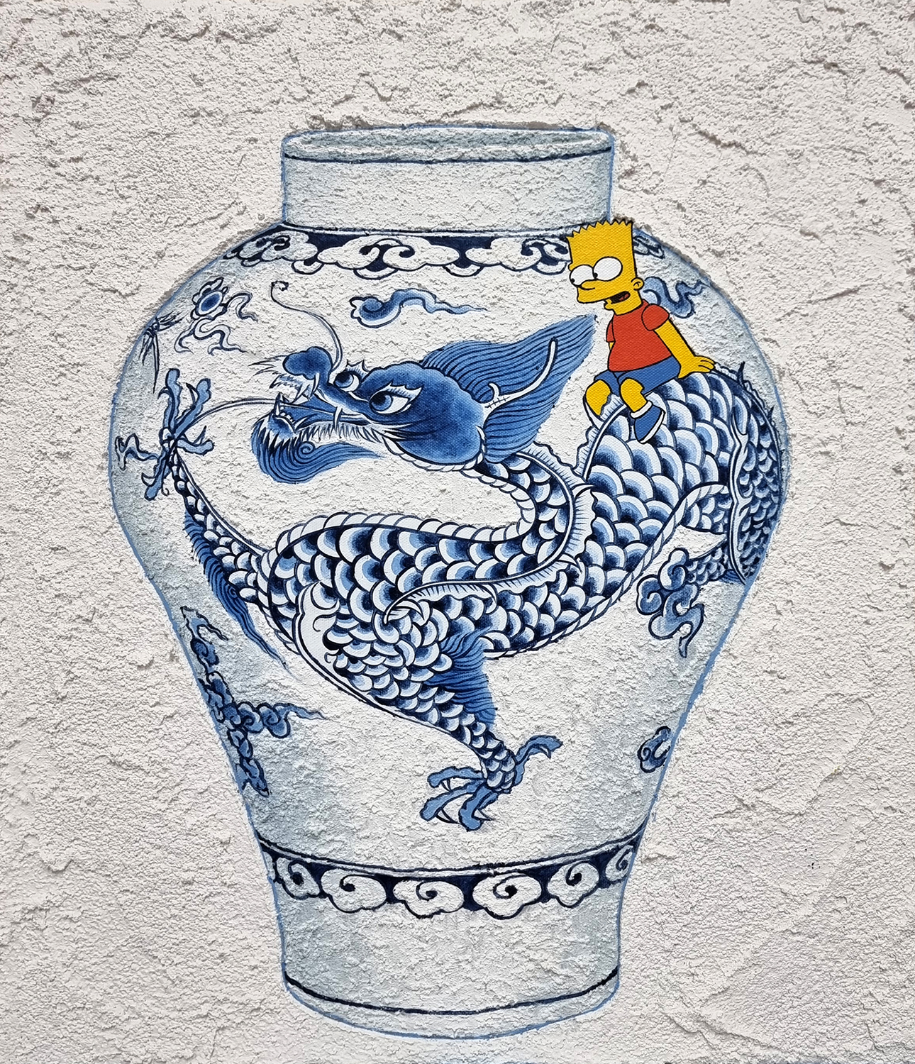 Enchanted White – Dragon 53x 46cm acrylic on canvas 2023
