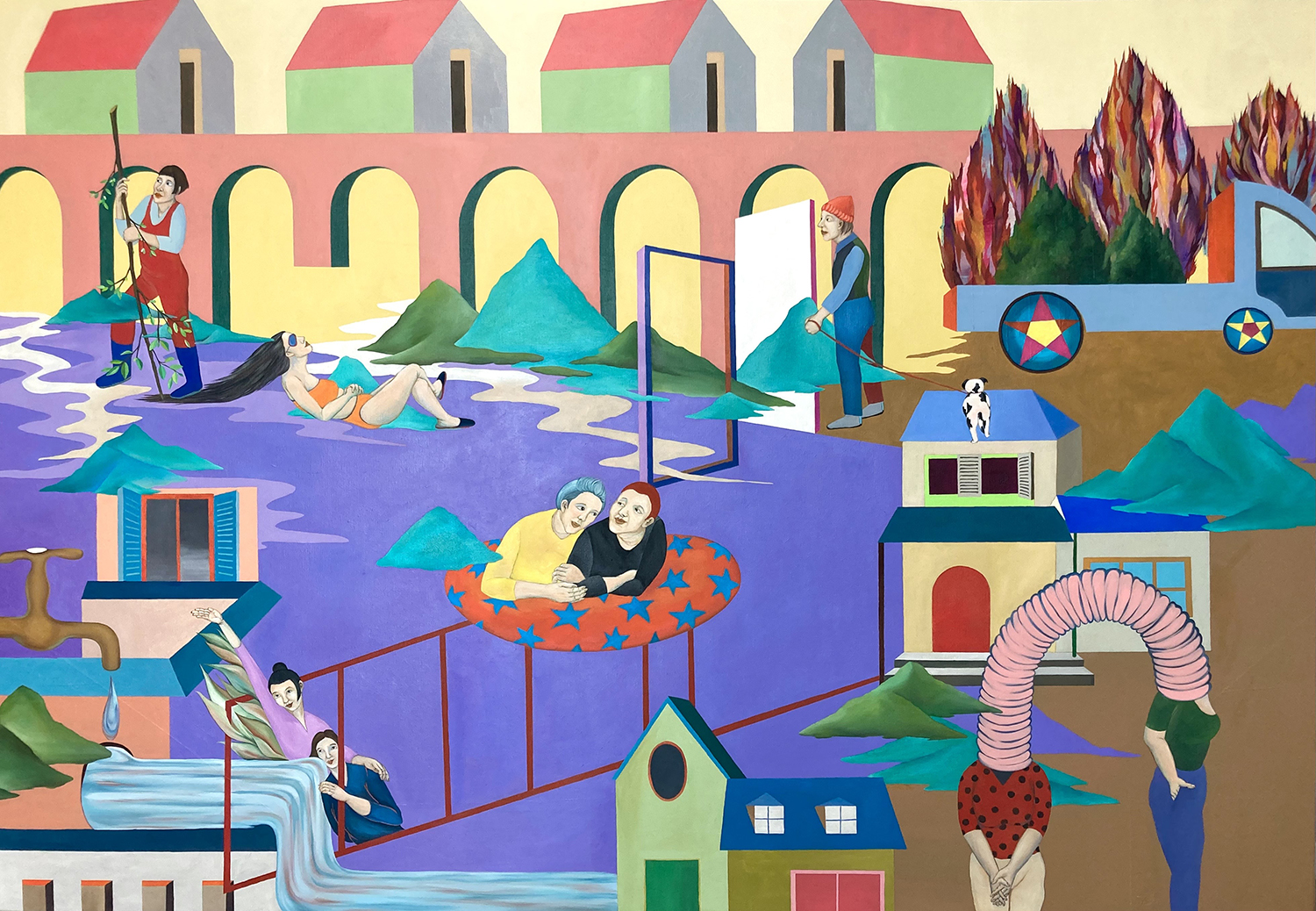 1 각개전투, 동상이몽, 162x112cm, 캔버스에 유화, 2024