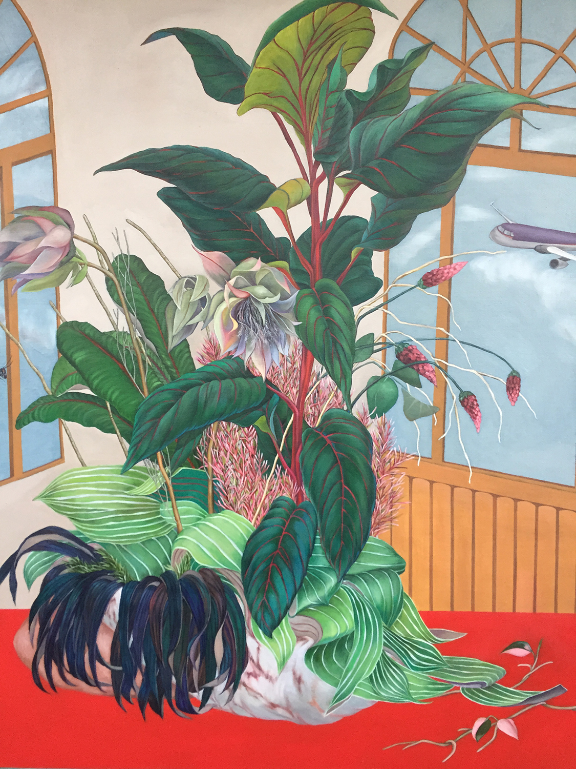 8 오영, 아무 풀any plant, 73x61cm, oil on canvas, 2018, 400만원