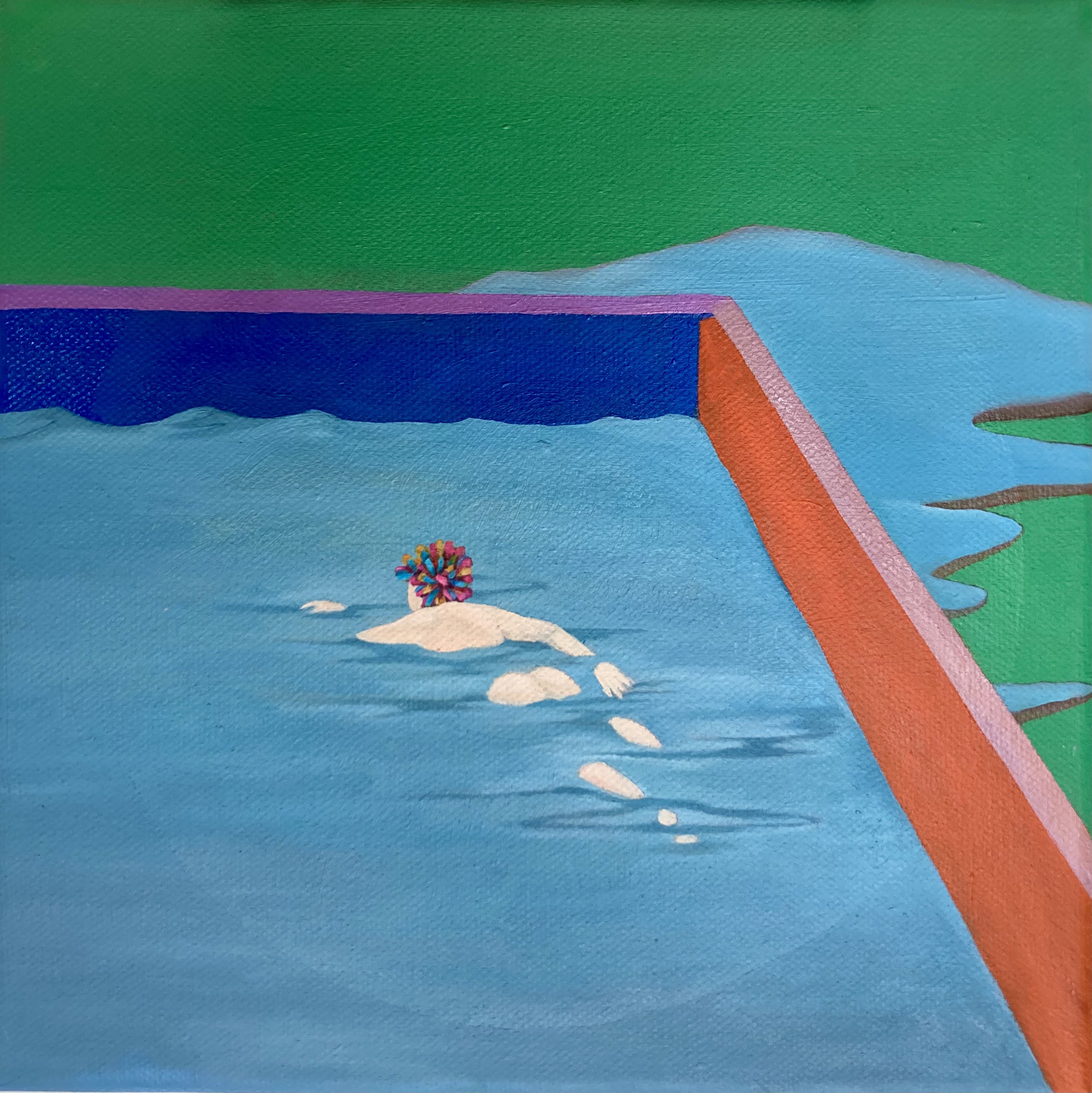 오영, 밑빠진 독에 물붓기, 24x24cm, Oil on canvas, 2024