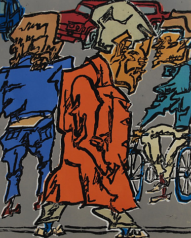 Street 2, 45x56cm, woodcut, 1979