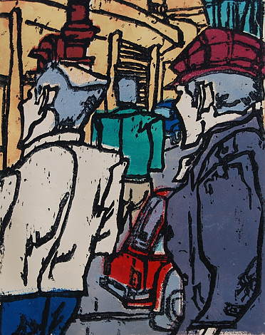 Street2, 29x37cm, woodcut, 1979