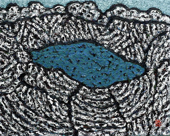 박기수, 백두산(천지), 90.9x72.7cm, oil on canvas,  2008