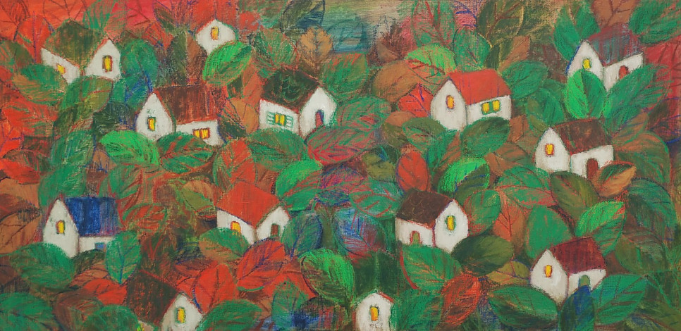 산책2013년 oil on canvas 162x81cm