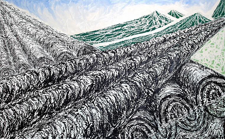 creation and extinction Mixed Media on canvas 73x116cm 2013