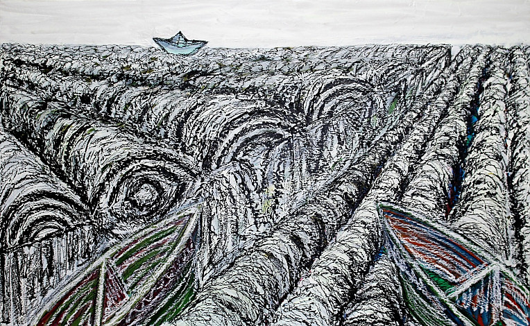creation and extinction, Mixed Media on canvas 73x116cm, 2013
