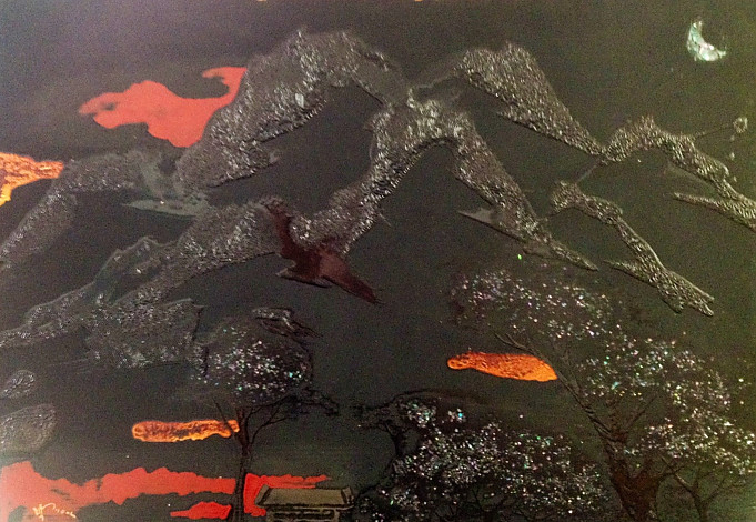 nature collection 4  28x40cm, Ott painting, Terra on the wood, 2013