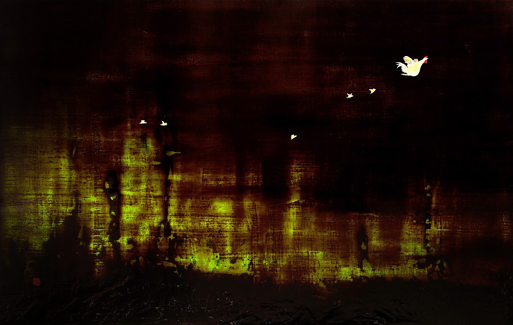 Am 03 50 71x112cm. 화판위에 광목천 천연옻칠화(East Asian natural lacquer Paintting) 2013