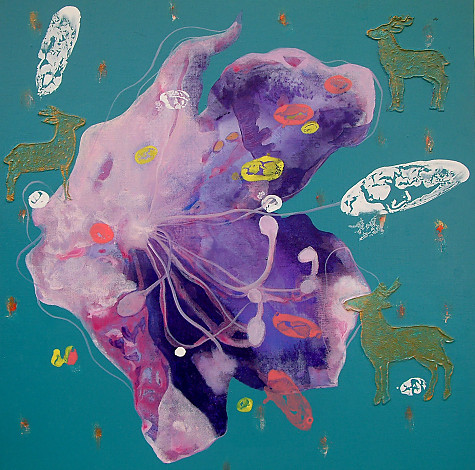 내맘속의정원-못다한 이야기, 60.5x60.5cm, mixed media, 2015