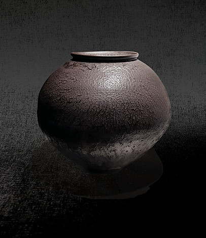 요철흑자달항아리, 496x540x267x200mm, 2015