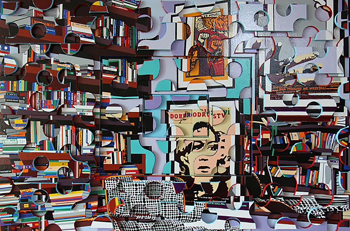 Heo Wook, Between tier-Book, 81x122cm, Mixed media,2011