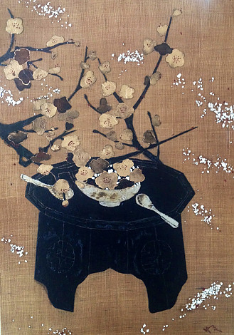Park Jieun, Gift 58, 50x70cm, Ott painting, Terra on the hemp cloth, 2013