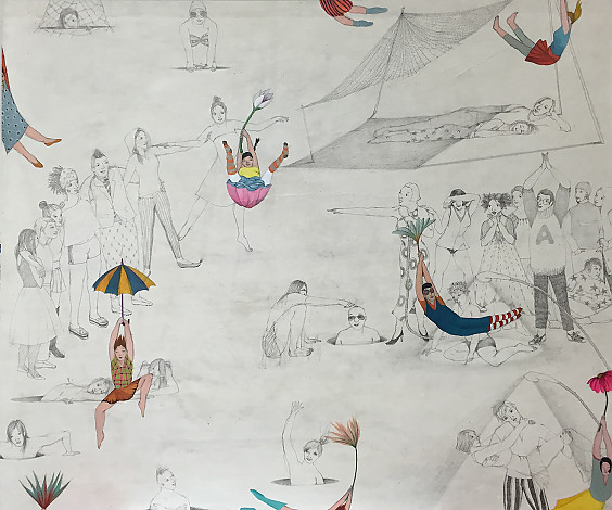 오영Oh Young, Floating World, 73X61cm, pencil, oil on canvas, 2016