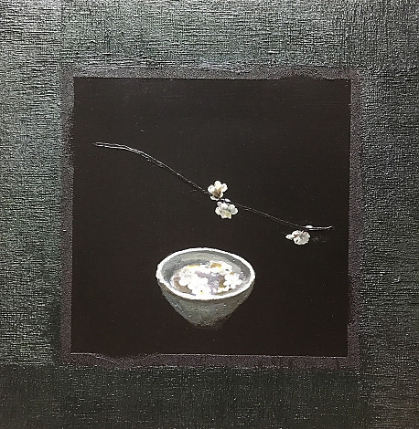 Lee Jinhee, Ume Flower Black Dish, 65x65cm, mixed media, 2016