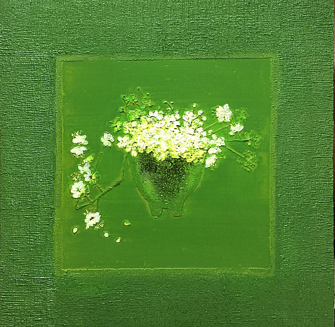 Lee Jinhee, Ume Flower Green Dish, 65x65cm, mixed media, 2016