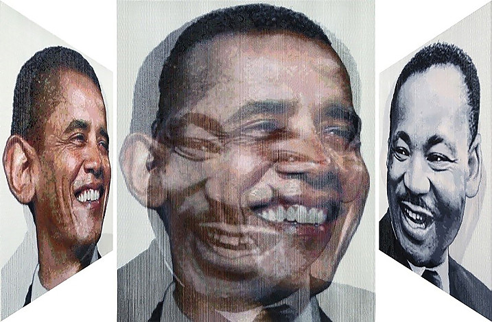 Lee Youngha, I have a dream-Barak Obama & Martin Luther King Jr. III, 130.3x162.2cm, oil on canvas, 
