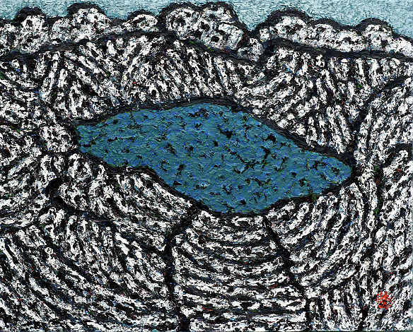박기수, 백두산(천지), 90.9x72.7cm, oil on canvas, 2008