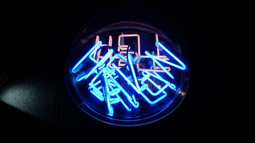 half dome neon heaven, 45cm diameter, Acrylic Dome+Mirrow BAse+Neon+Transformer, 2018