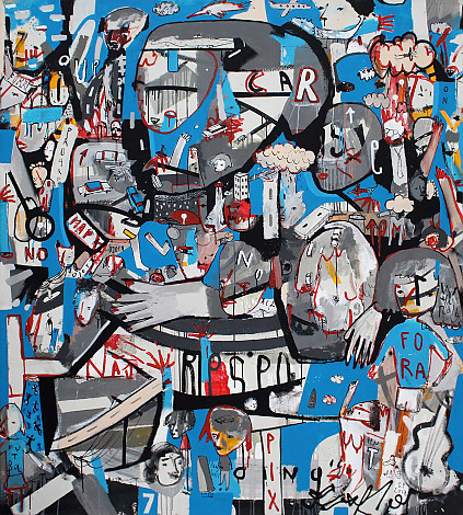 Tec Fase, Azul, 180x200cm, Acrylic on canvas, 2017, 10000000KRW