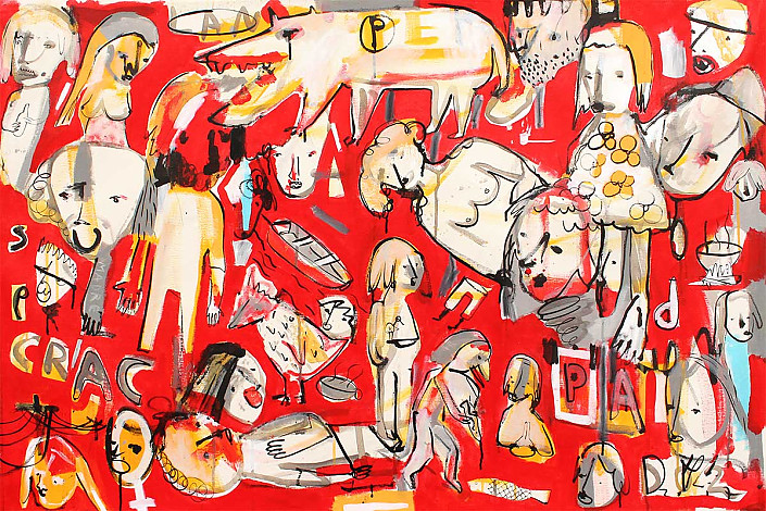Tec Fase, cracolandia-low, 120x80cm, Acrylic on canvas, 2018