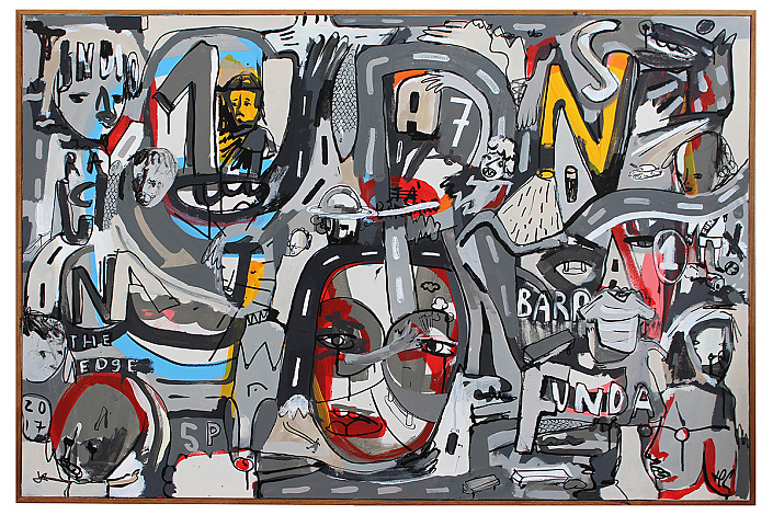 Tec Fase, the-edge, 120x80cm, Acrylic on canvas, 2017