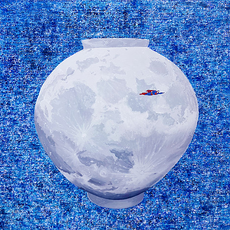 Enchanted White - 달항아리 100x100cm acrylic on canvas 2023